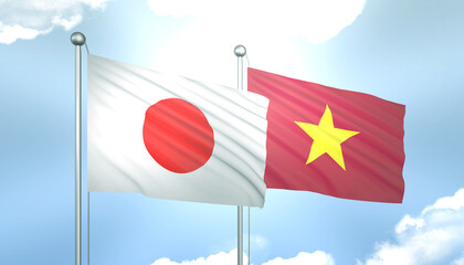 Japan and Vietnam Flag Together A Concept of Realations