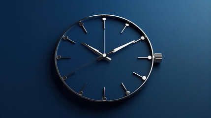 stop watch and time 3d clock logo card , navy blue background showing universe is a vast clockwork mechanism, with time as its intricate gears, cards 
