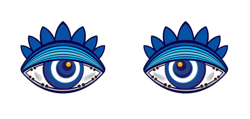 Cartoon eyes vector graphic sticker