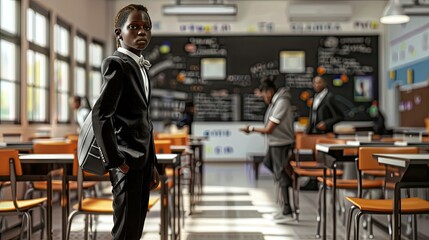 teacher black boy school