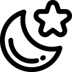 crescent moon icon. vector line icon for your website, mobile, presentation, and logo design.