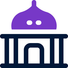 mosque icon. vector dual tone icon for your website, mobile, presentation, and logo design.