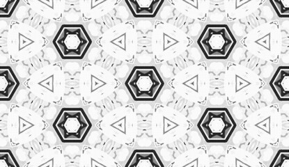 Abstract seamless black and white halftone fashion pillow pattern, grunge  fabric texture