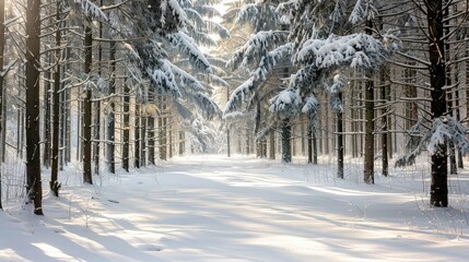 cold evergreen snowy