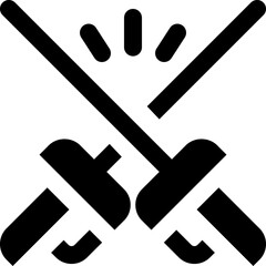 fencing sword icon. vector glyph icon for your website, mobile, presentation, and logo design.