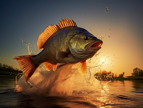 a large fish jumping out of the water