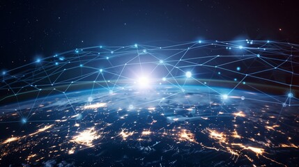 Digital world globe, concept of global network and connectivity on Earth, high speed data transfer and cyber technology, information exchange and international telecommunication