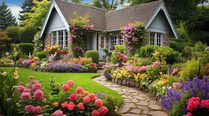tranquil scenery cottage building