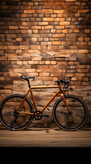 Fototapeta na wymiar BK Bicycle: A Contrast of Urban Sophistication and Timeless Vintage resting against a Brick Wall