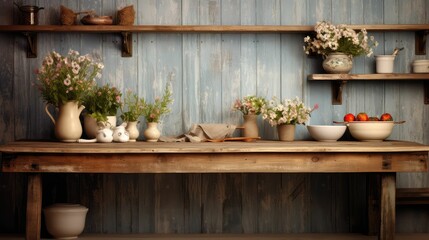 Fototapeta na wymiar vintage wood kitchen background