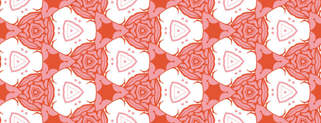 Elegant very beautiful pink and white seamless pattern. Ornamental style tribal ethnic background