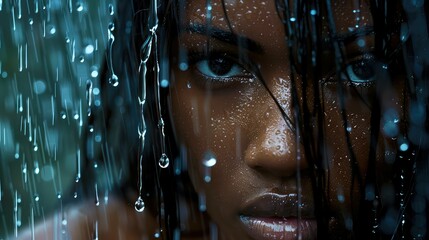 puddles black woman in rain