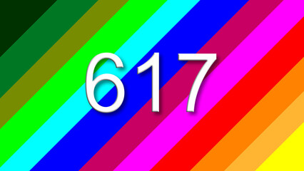 617 colorful rainbow background year number
