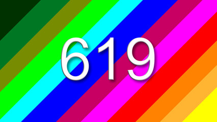 619 colorful rainbow background year number