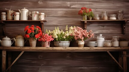 rustic wood kitchen background