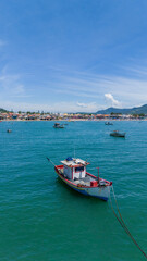 santa catarina garopaba brazilian beach drone top photo