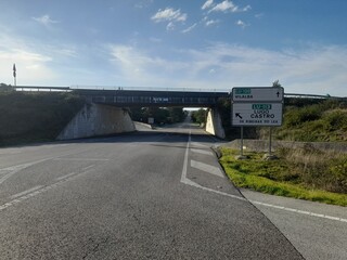 Cruce de O Arneiro en la carretera de Vilalba a Meira, Galicia