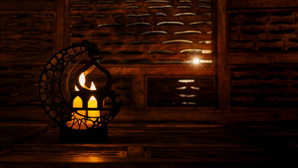 Fototapeta na wymiar Muslim Holy Month Ramadan - Ornamental Arabic Lantern and dates.