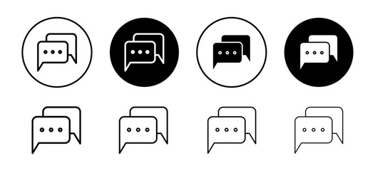 Messaging vector icon set collection. Messaging Outline flat Icon.
