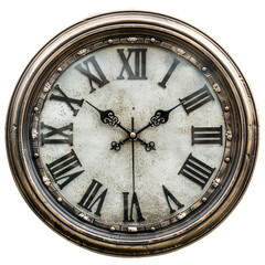 Vintage Wall Clock, transparent background, isolated image, generative AI