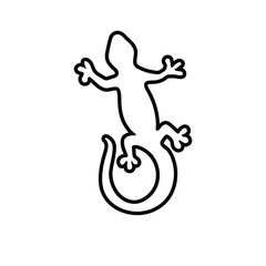 lizard line logo black vector image