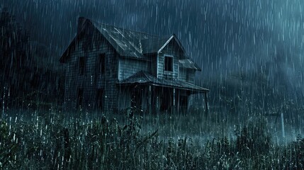 damp house in rain