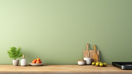 Obraz na płótnie Canvas organic green kitchen background