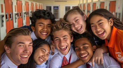 fun happy school teens