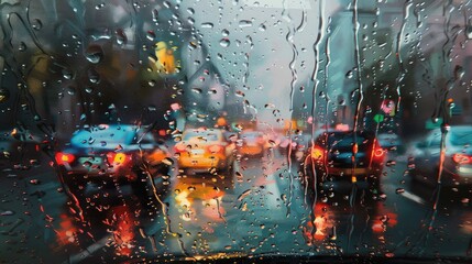 wipers rain windshield - obrazy, fototapety, plakaty