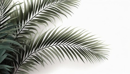 tropical palm leaf frame isolated on transparent background