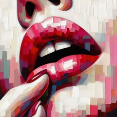 ilustración abstracta de los labios de una mujer