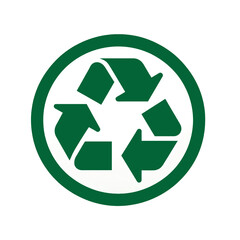 símbolo del reciclaje verde sobre fondo blanco
