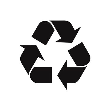 símbolo de reciclaje negro sobre fondo blanco