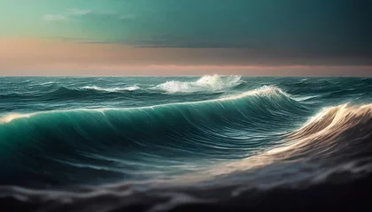 Schilderijen op glas painting seascape sea wave © Deanne