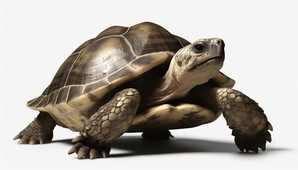 a greek tortoise isolated on white background as transparent png animal - obrazy, fototapety, plakaty