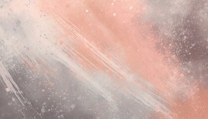 abstract background with textured gradient soft pastel pink grey and peach fuzz with distressed paint splatters and strokes on canvas