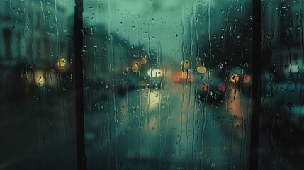 gloomy rainy day window