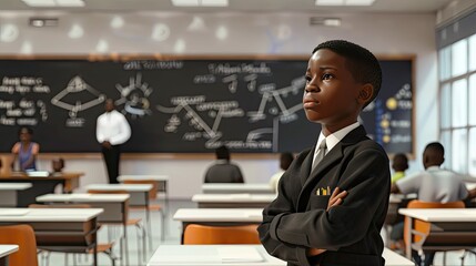 student black boy school