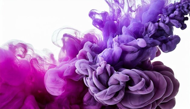 ink violet and lilac color smoke blot on png transparent abstract background