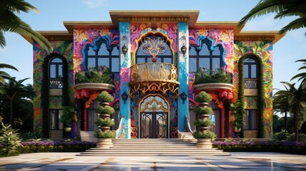 Fototapeta premium exterior design mansion building