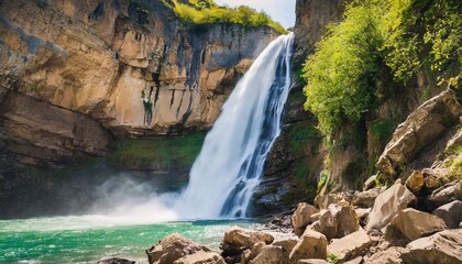 high waterfall kinchkha imereti region of georgia