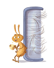 Dibujo de piojo divertido con peine