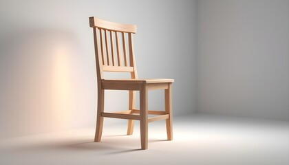Fototapeta na wymiar Wooden minimal chair isolated on white background,