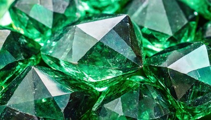 shiny emerald crystal close up pattern texture