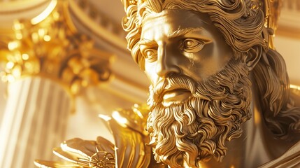 Golden Statue of King Midas at Sunset, Evoking the Richness of Greek Mythology