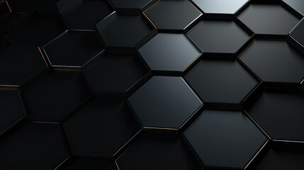 abstract black hexagon background