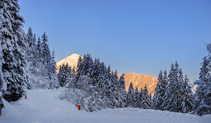 Winter mountain ski resort landscape - 751847949