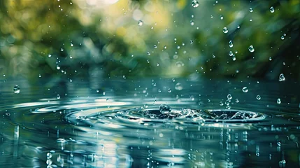 Deurstickers storm rain water drops © vectorwin