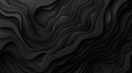 Paper textures with black colors and curves. vector illustration, in accurate topography style, deep shadows - obrazy, fototapety, plakaty