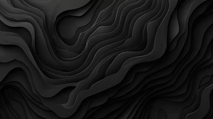 Foto op Plexiglas Paper textures with black colors and curves. vector illustration, in accurate topography style, deep shadows © Zahid